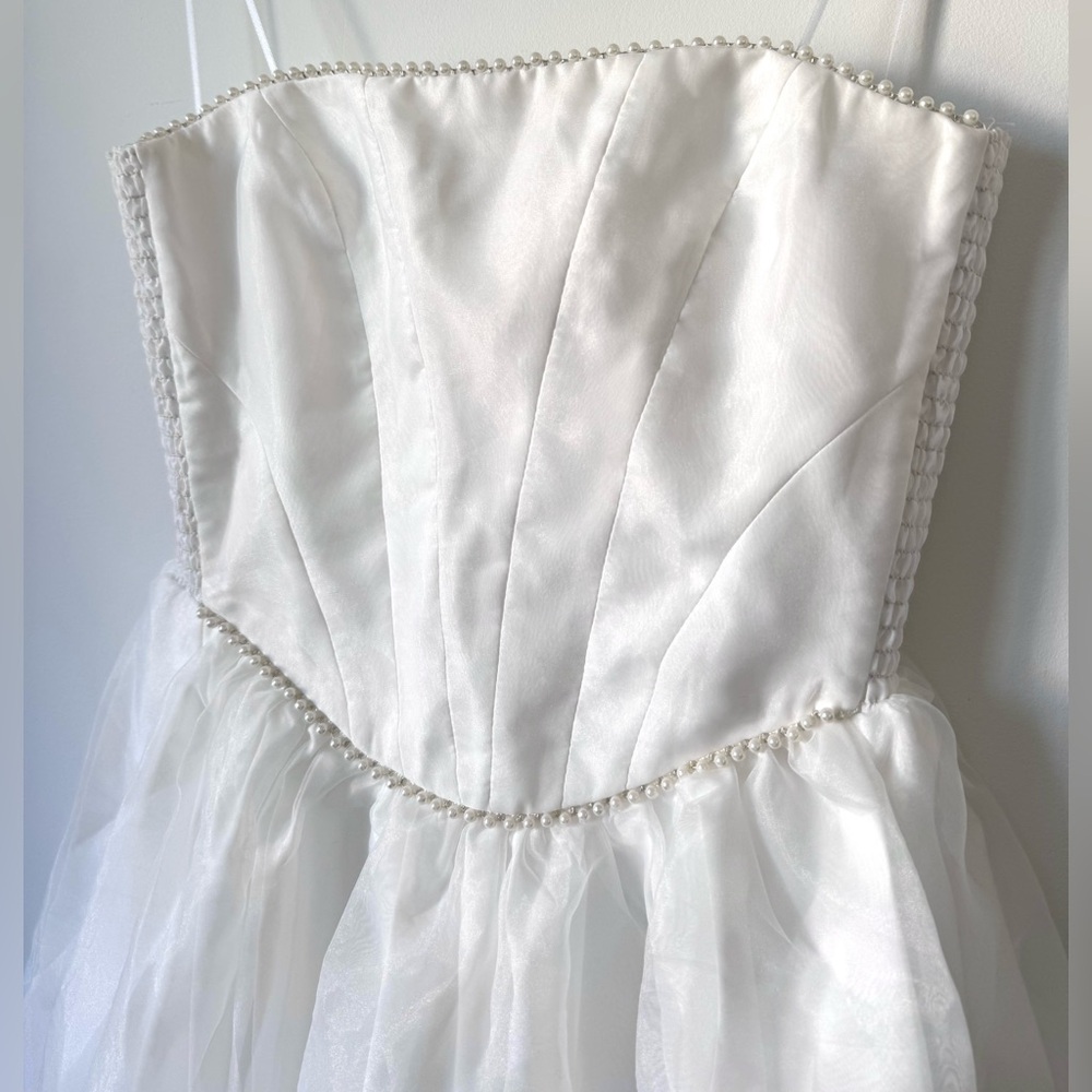 Amanda Uprichard Pompeo Dress with Pearl Trim - Size S - Picture 6 of 15
